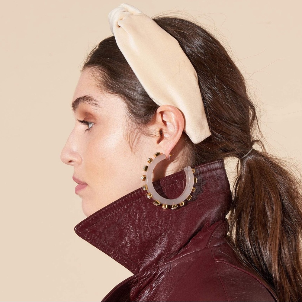 Latte Velvet Knotted Headband